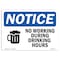 Signmission OSHA Notice Sign, 10" H, Rigid Plastic, No Working During Drinking Hours Sign With Symbol, Landscape OS-NS-P-1014-L-15045 - alternate 1